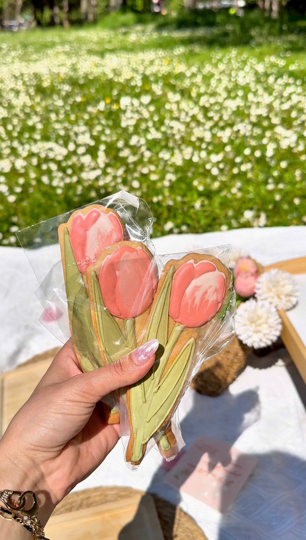 Bouquet gourmand - sablés en forme de fleurs